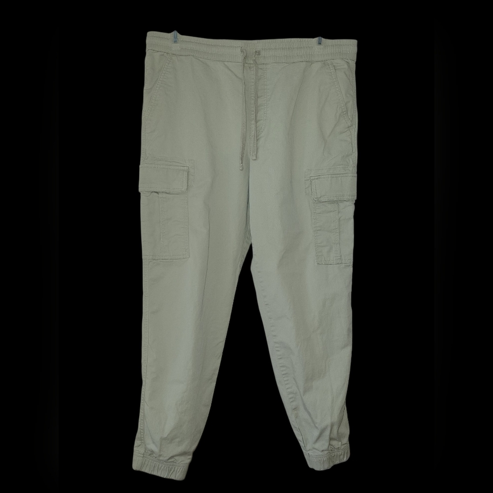 SONOMA Men's Cotton Cargo Joggers, Large, Light Beige, EUC